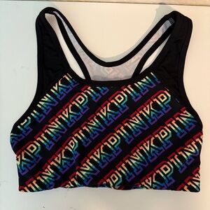 PINK Victoria's Secret Rainbow Sports Bra with Racerback